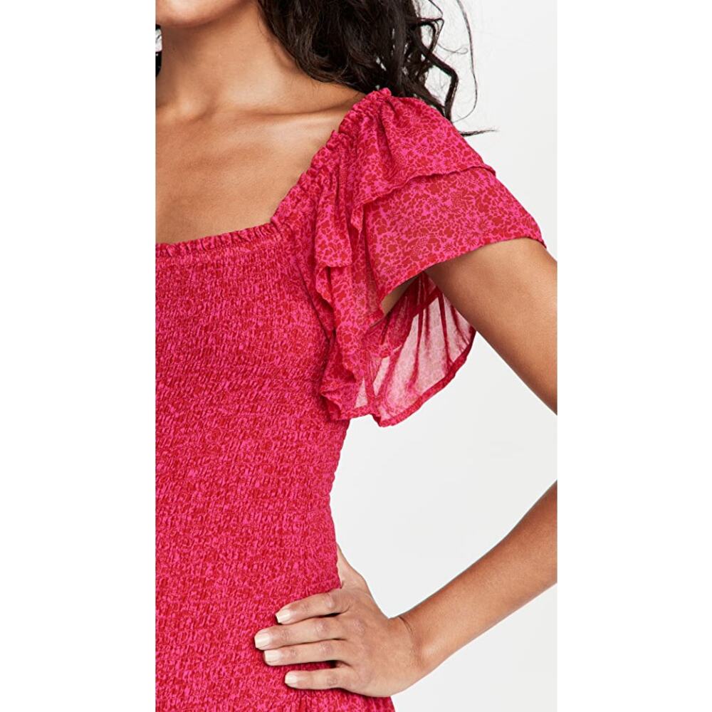 NWT Hatch The Cosette in Samba Print, Bright Pink Maxi Ruffle Dress, Sz 0/ XS - Picture 5 of 13